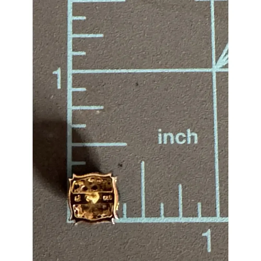 Vintage Sterling Silver 925 Pavé Diamond Square Stud Earrings Total 42 Diamonds - Picture 7 of 9